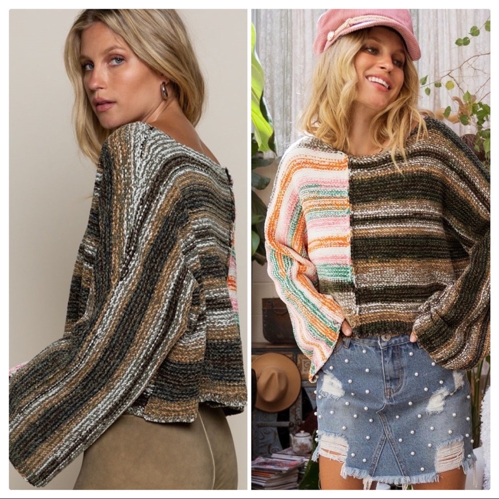 POL Rainbow Forest Sunshine Poncho Top - Picture 3 of 11